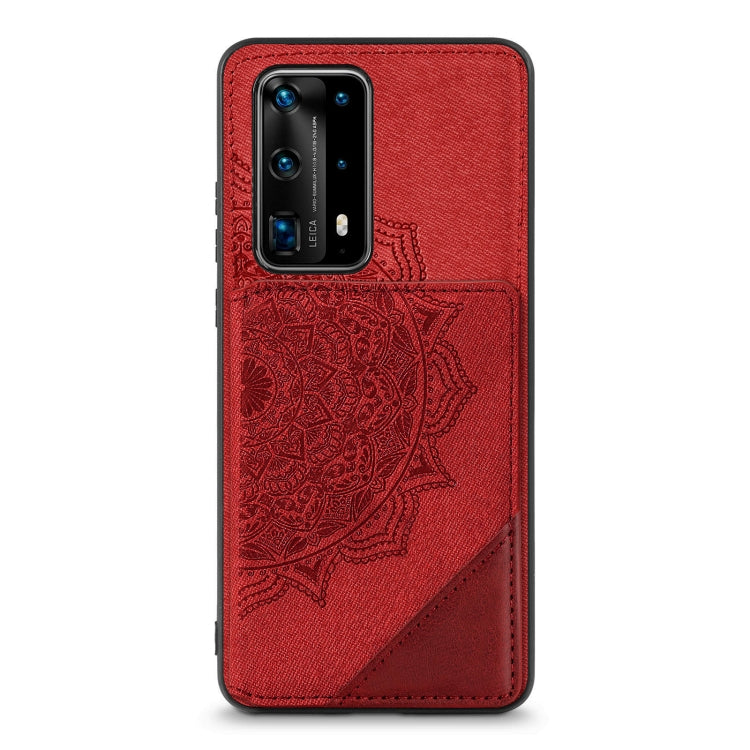 For Huawei P40 Pro Mandala Embossed Magnetic Cloth PU+TPU+PC Case with Holder & Card Slots & Wallet & Photo Frame