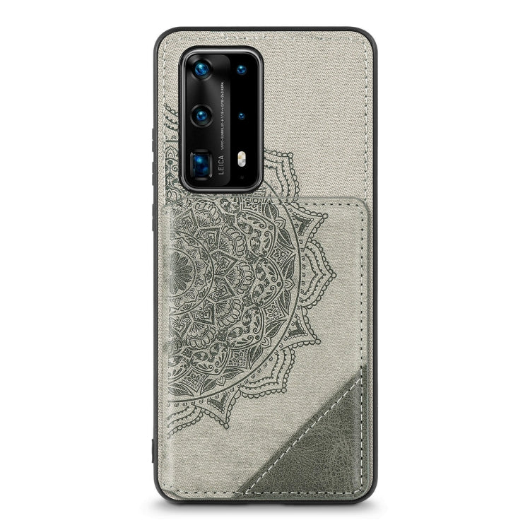 For Huawei P40 Pro Mandala Embossed Magnetic Cloth PU+TPU+PC Case with Holder & Card Slots & Wallet & Photo Frame
