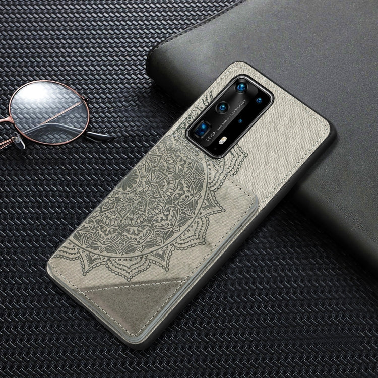 For Huawei P40 Pro Mandala Embossed Magnetic Cloth PU+TPU+PC Case with Holder & Card Slots & Wallet & Photo Frame