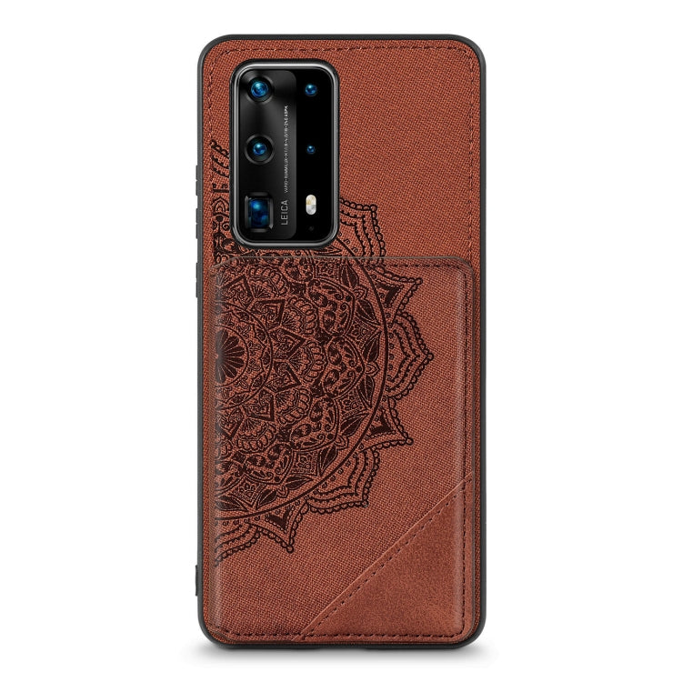 For Huawei P40 Pro Mandala Embossed Magnetic Cloth PU+TPU+PC Case with Holder & Card Slots & Wallet & Photo Frame
