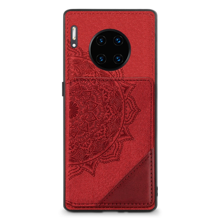 For Huawei Mate 30 Pro Mandala Embossed Magnetic Cloth PU+TPU+PC Case with Holder & Card Slots & Wallet & Photo Frame