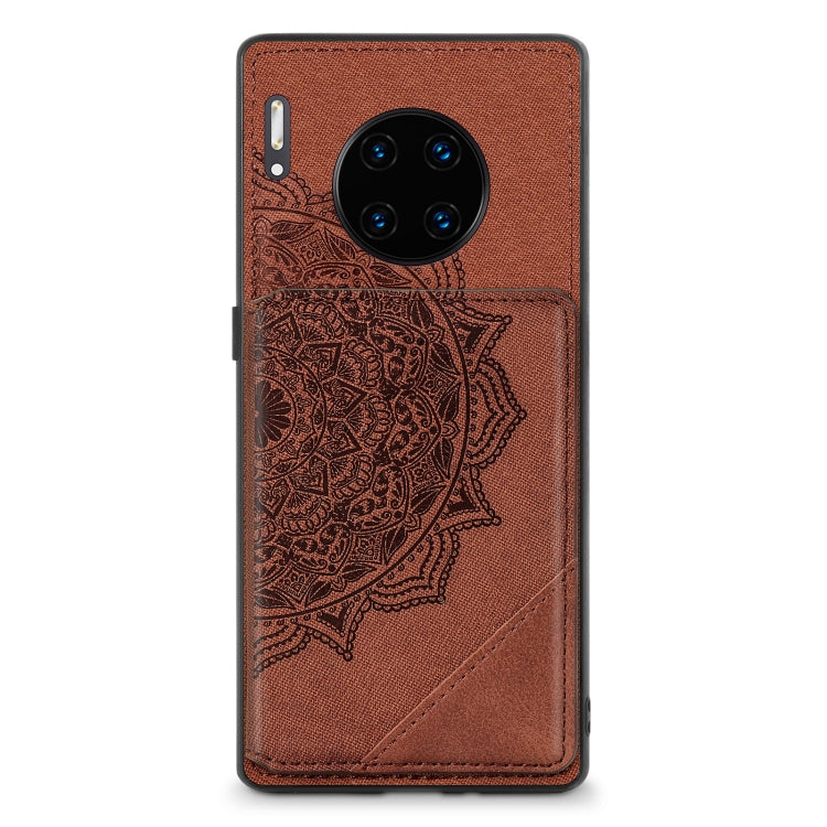 For Huawei Mate 30 Pro Mandala Embossed Magnetic Cloth PU+TPU+PC Case with Holder & Card Slots & Wallet & Photo Frame