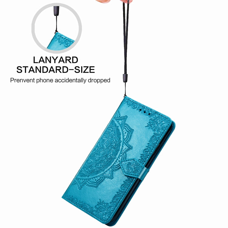 For Samsung Galaxy XCover 5 Mandala Flower Embossed Horizontal Flip Leather Case with Bracket / Card Slot / Wallet / Lanyard