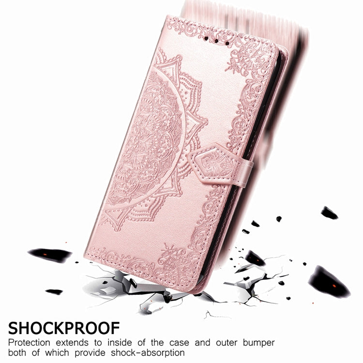 For Xiaomi Redmi Note 10 4G Mandala Flower Embossed Horizontal Flip Leather Case with Bracket / Card Slot / Wallet / Lanyard