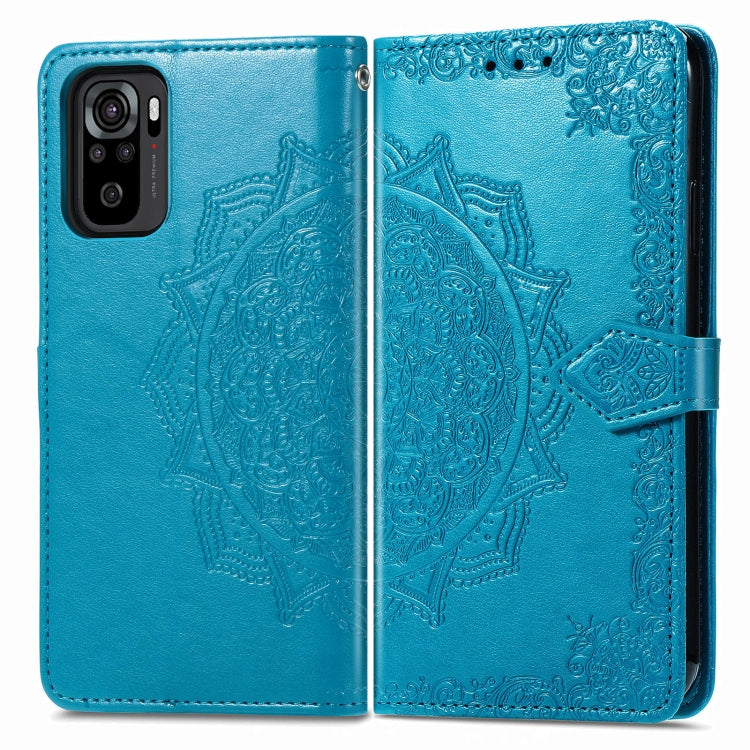 For Xiaomi Redmi Note 10 4G Mandala Flower Embossed Horizontal Flip Leather Case with Bracket / Card Slot / Wallet / Lanyard