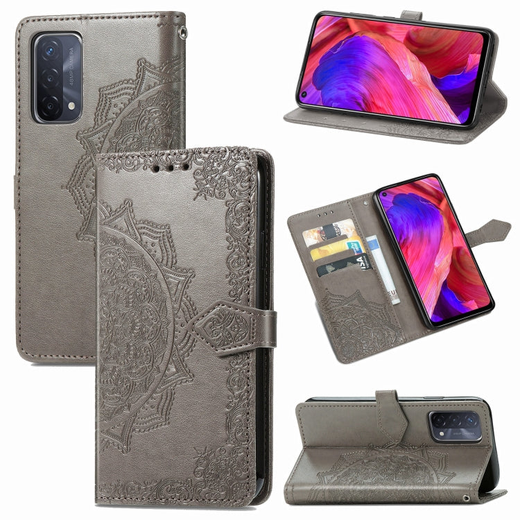 For OPPO A93 5G Mandala Flower Embossed Horizontal Flip Leather Case with Bracket / Card Slot / Wallet / Lanyard