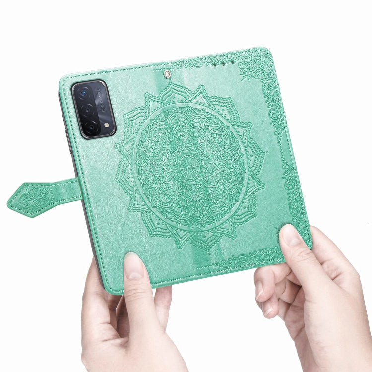 For OPPO A93 5G Mandala Flower Embossed Horizontal Flip Leather Case with Bracket / Card Slot / Wallet / Lanyard