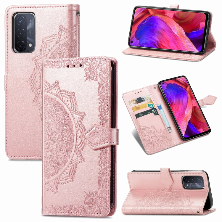 For OPPO A93 5G Mandala Flower Embossed Horizontal Flip Leather Case with Bracket / Card Slot / Wallet / Lanyard