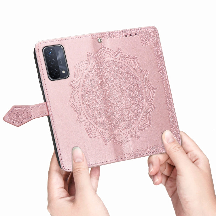 For OPPO A93 5G Mandala Flower Embossed Horizontal Flip Leather Case with Bracket / Card Slot / Wallet / Lanyard
