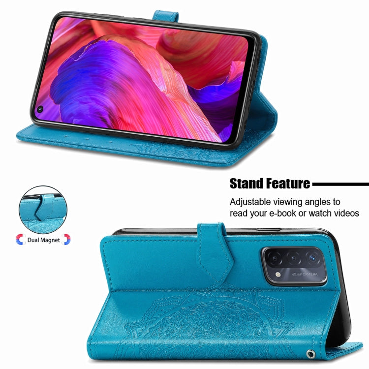 For OPPO A93 5G Mandala Flower Embossed Horizontal Flip Leather Case with Bracket / Card Slot / Wallet / Lanyard