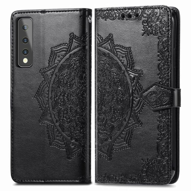For LG Stylo 7 Mandala Flower Embossed Horizontal Flip Leather Case with Bracket / Card Slot / Wallet / Lanyard