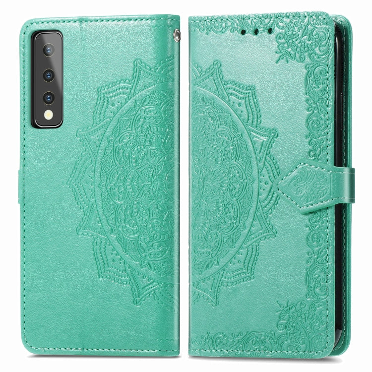 For LG Stylo 7 Mandala Flower Embossed Horizontal Flip Leather Case with Bracket / Card Slot / Wallet / Lanyard