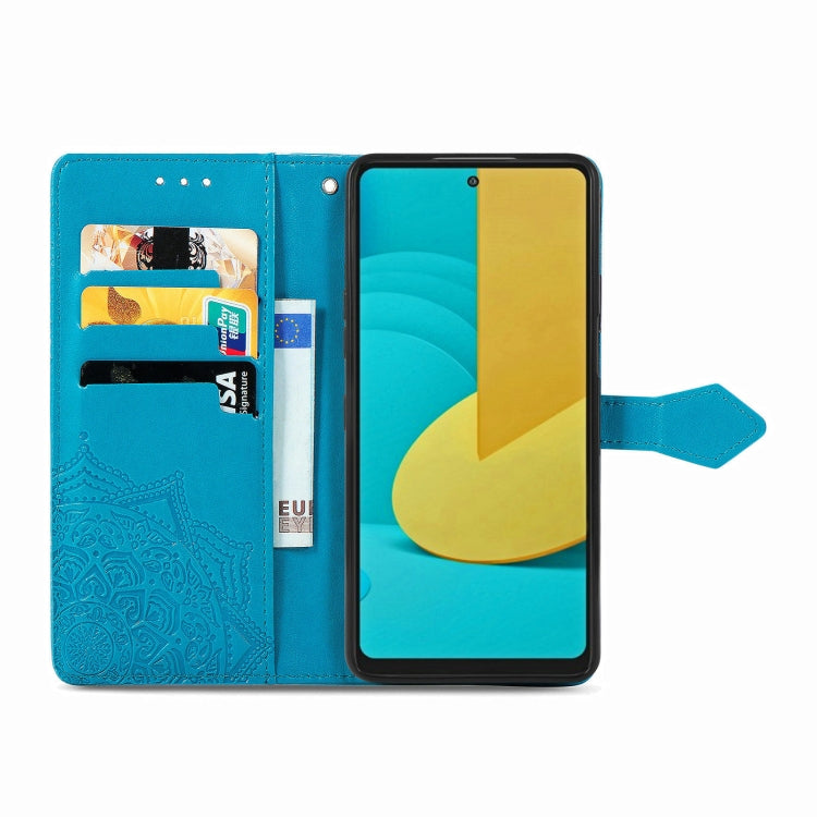 For LG Stylo 7 Mandala Flower Embossed Horizontal Flip Leather Case with Bracket / Card Slot / Wallet / Lanyard