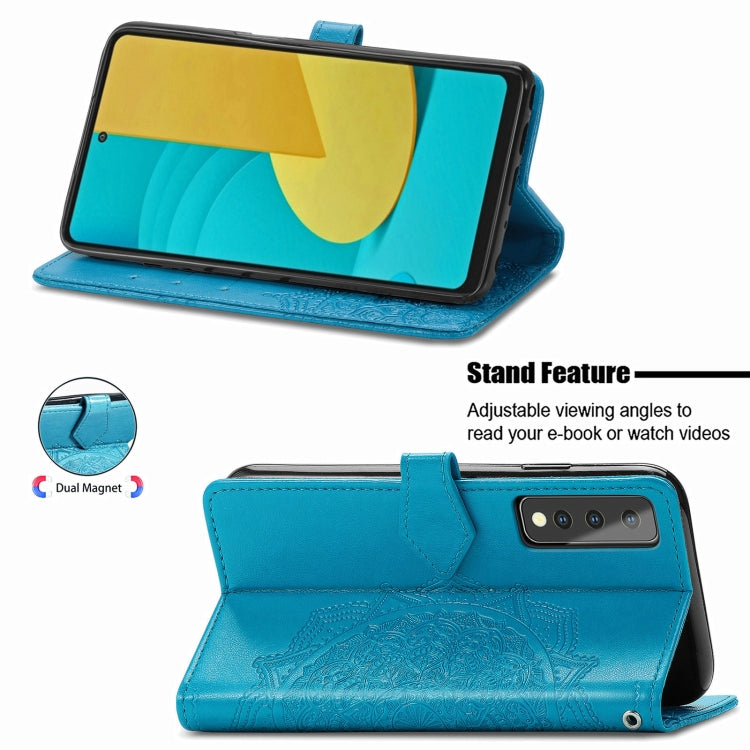For LG Stylo 7 Mandala Flower Embossed Horizontal Flip Leather Case with Bracket / Card Slot / Wallet / Lanyard