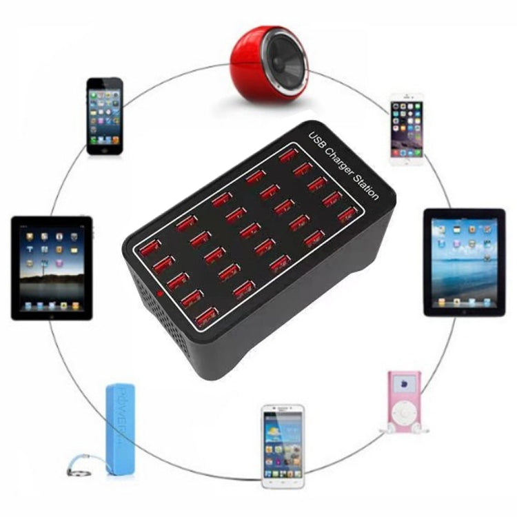 150W 25 USB Ports Fast Charger Station Smart Charger, AC 110-240V, Plug Size:AU Plug