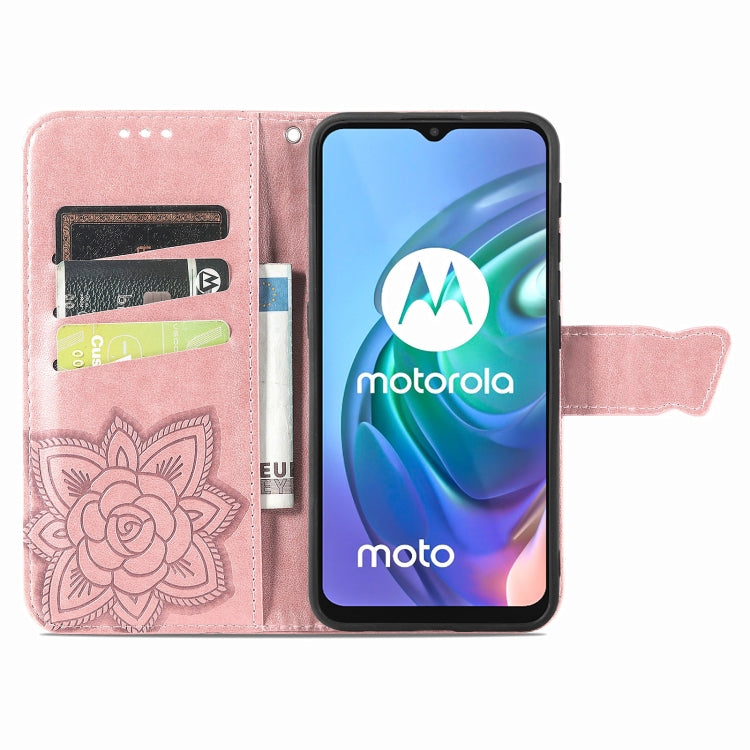 For Motorola Moto G30 / G10 Butterfly Love Flower Embossed Horizontal Flip Leather Case with Bracket & Card Slot & Wallet & Lanyard