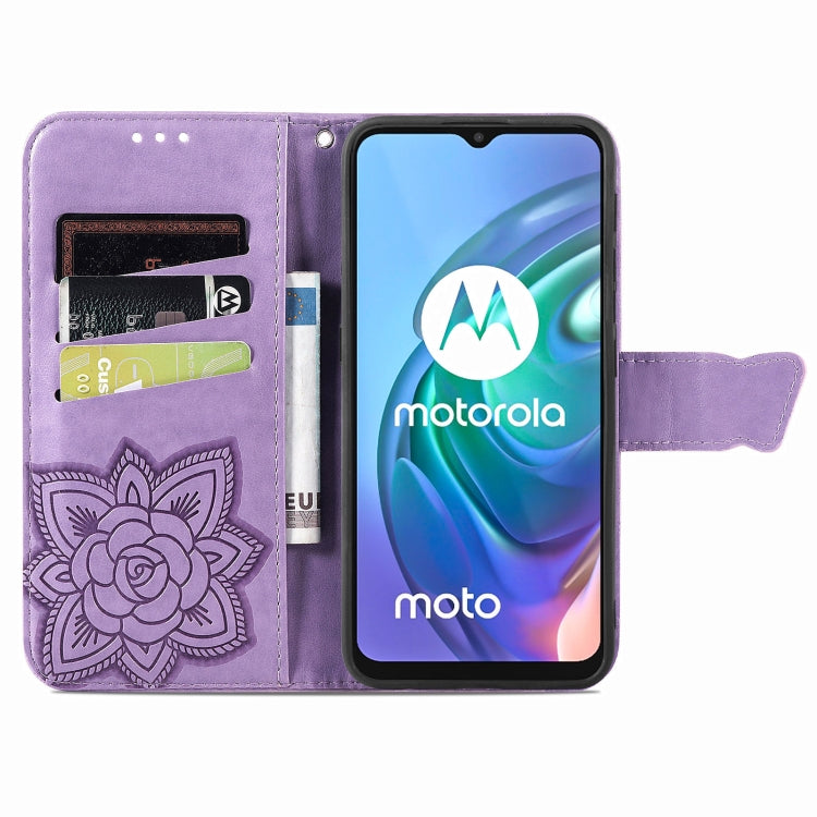 For Motorola Moto G30 / G10 Butterfly Love Flower Embossed Horizontal Flip Leather Case with Bracket & Card Slot & Wallet & Lanyard
