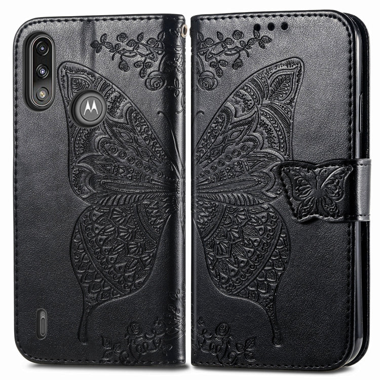 For Motorola Moto E7 Power Butterfly Love Flower Embossed Horizontal Flip Leather Case with Bracket & Card Slot & Wallet & Lanyard