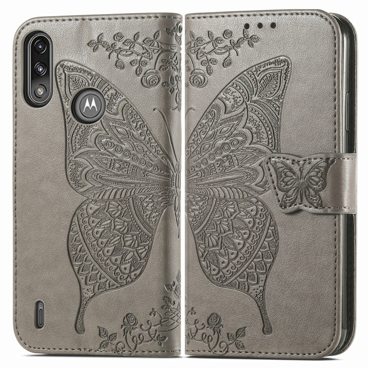 For Motorola Moto E7 Power Butterfly Love Flower Embossed Horizontal Flip Leather Case with Bracket & Card Slot & Wallet & Lanyard