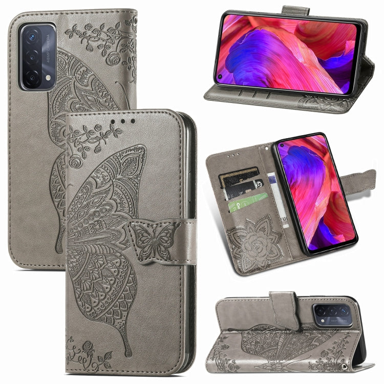 For OPPO A93 Butterfly Love Flower Embossed Horizontal Flip Leather Case with Bracket & Card Slot & Wallet & Lanyard