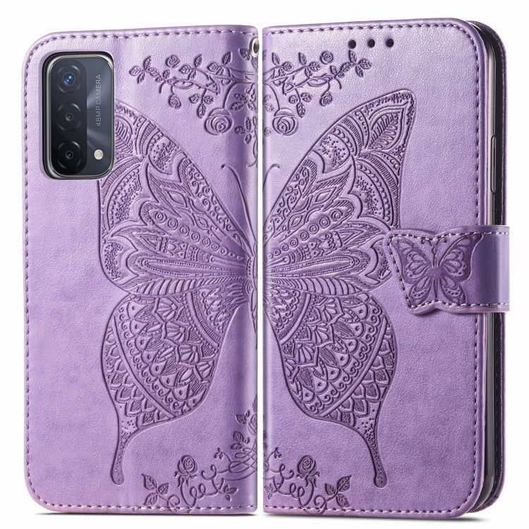 For OPPO A93 Butterfly Love Flower Embossed Horizontal Flip Leather Case with Bracket & Card Slot & Wallet & Lanyard