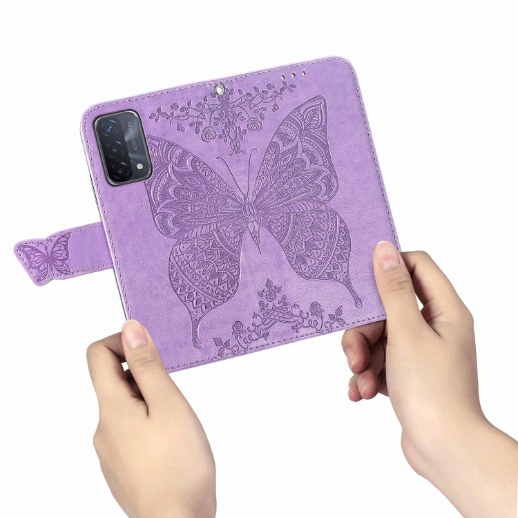 For OPPO A93 Butterfly Love Flower Embossed Horizontal Flip Leather Case with Bracket & Card Slot & Wallet & Lanyard
