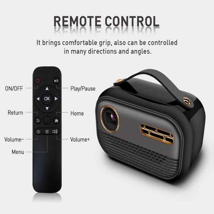 MP168 DLP 4K HD Miniature Projector WiFi Mobile Phone With Screen Mini Portable Smart Home Projector, Power Plug:US