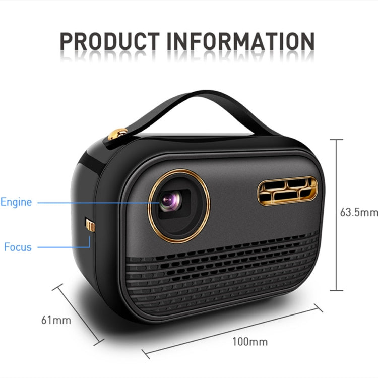 MP168 DLP 4K HD Miniature Projector WiFi Mobile Phone With Screen Mini Portable Smart Home Projector, Power Plug:US