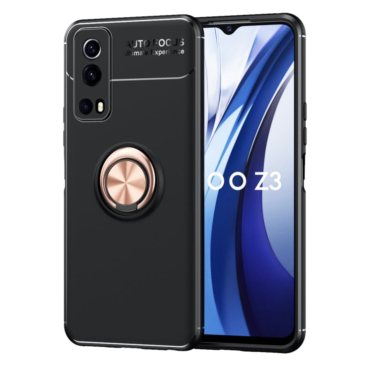 For vivo IQOO Z3 5G Metal Ring Holder 360 Degree Rotating TPU Case