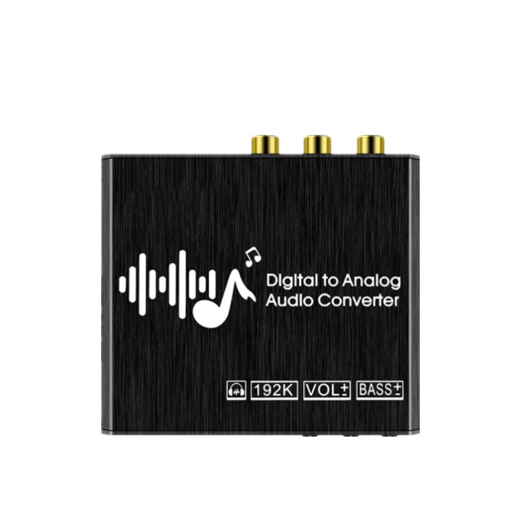 192KHz Optical Coaxial Input 3.5mm RCA Output DAC Digital Analog Audio Converter with Bass Control, Volume Control and Remote Controller