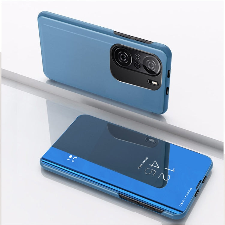 For Redmi K40/K40 Pro/K40 Pro+/Poco F3 Plated Mirror Horizontal Flip Leather Case with Holder