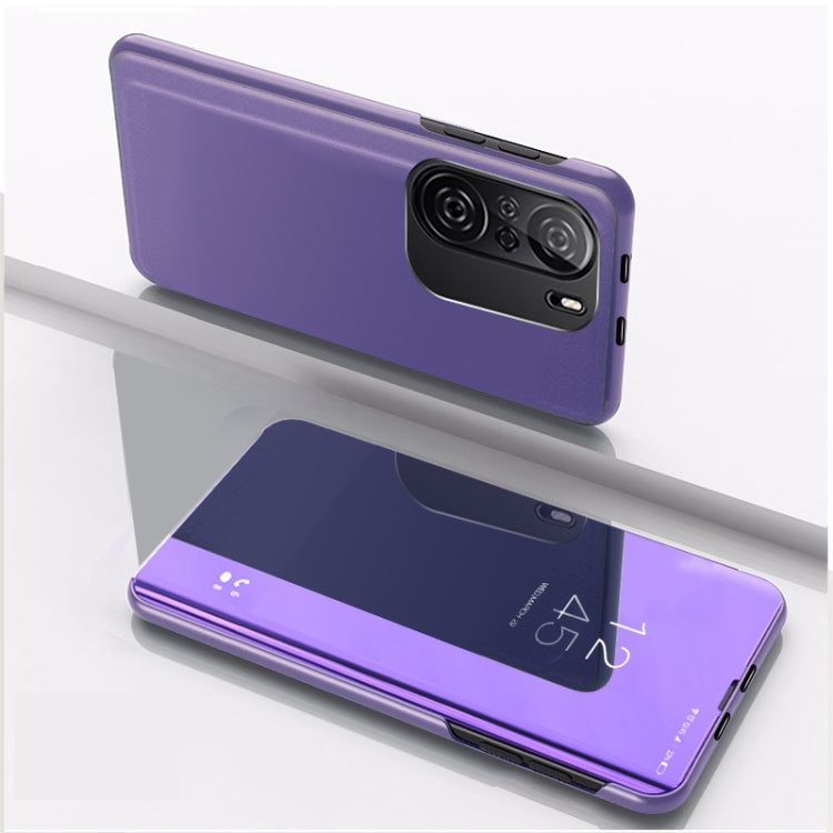 For Redmi K40/K40 Pro/K40 Pro+/Poco F3 Plated Mirror Horizontal Flip Leather Case with Holder