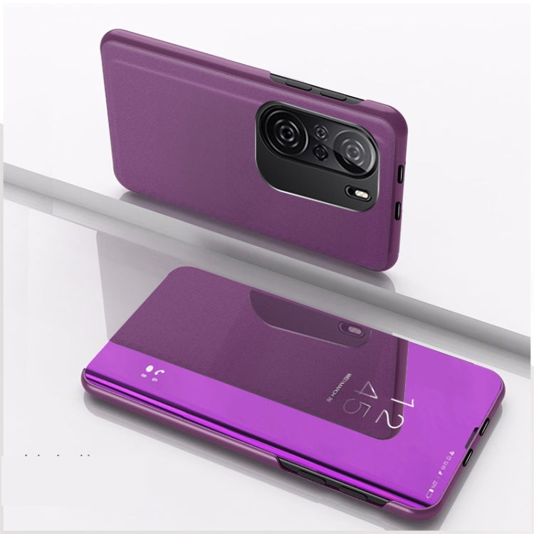 For Redmi K40/K40 Pro/K40 Pro+/Poco F3 Plated Mirror Horizontal Flip Leather Case with Holder
