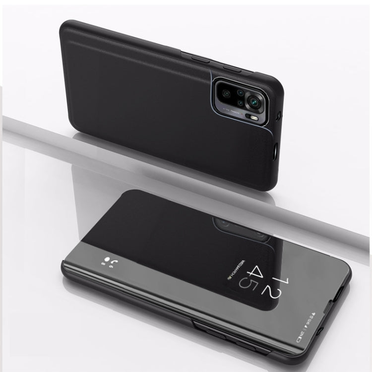 For Redmi Note 10 4G / Redmi Note 10S Plated Mirror Horizontal Flip Leather Case with Holder