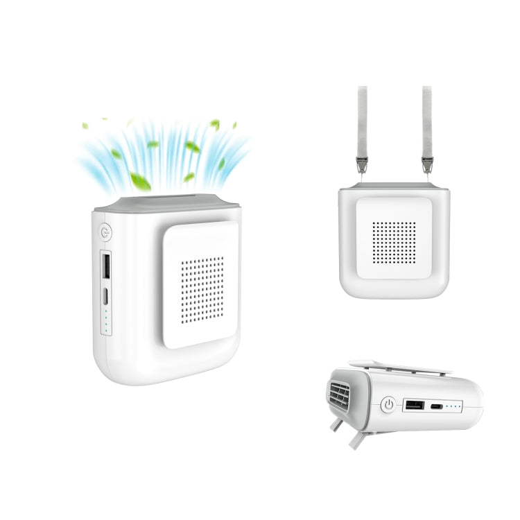 Portable Mini Hand-held NeckHanging Waist USB Rechargeable Blade Free Fan Built-in Lithium-ion Battery Can Be Used As A Rechargeable Flashlight