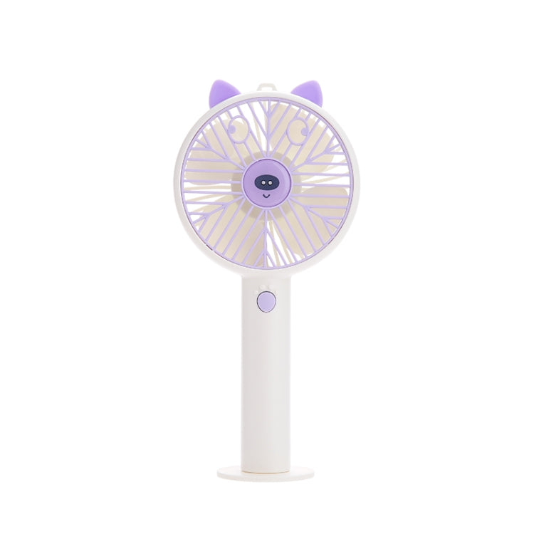 Cute Personal Mini Fan, Handheld & Portable USB Rechargeable Fan  3 Adjustable Speeds, Portable Holder, for Indoor Outdoor Activities(Purple)