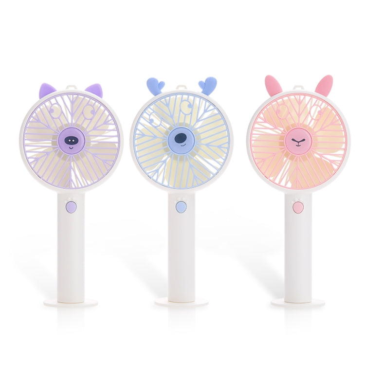Cute Personal Mini Fan, Handheld & Portable USB Rechargeable Fan  3 Adjustable Speeds, Portable Holder, for Indoor Outdoor Activities(Purple)