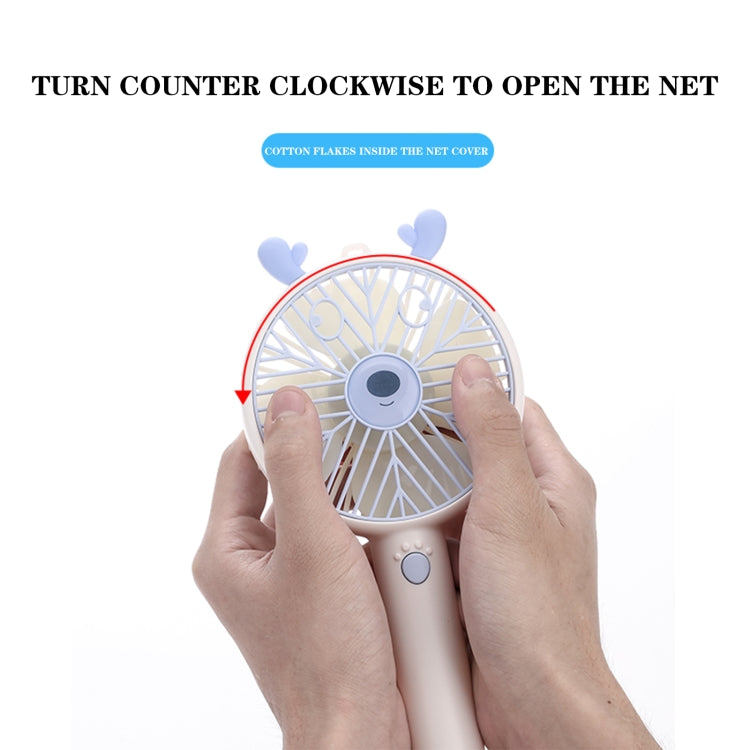Cute Personal Mini Fan, Handheld & Portable USB Rechargeable Fan  3 Adjustable Speeds, Portable Holder, for Indoor Outdoor Activities(Purple)