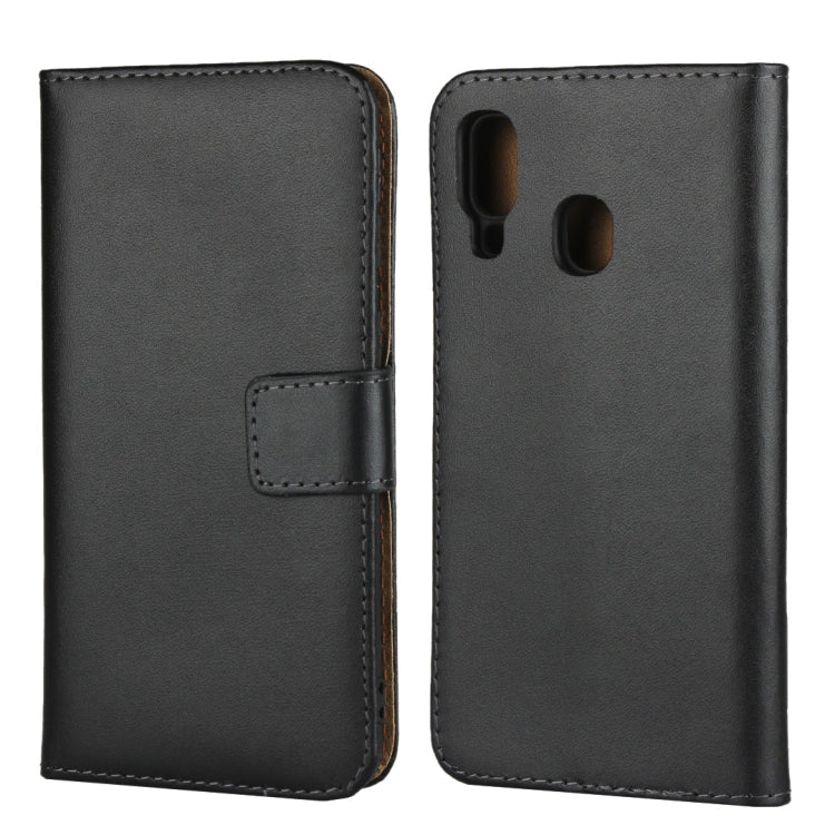 Horizontal Flip  Leather Case for Galaxy A40, with Magnetic Buckle & Holder & Card Slots & Wallet(Black)