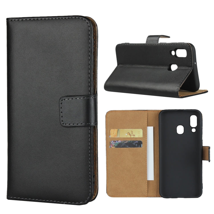 Horizontal Flip  Leather Case for Galaxy A40, with Magnetic Buckle & Holder & Card Slots & Wallet(Black)