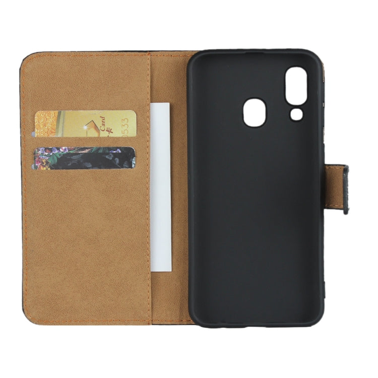 Horizontal Flip  Leather Case for Galaxy A40, with Magnetic Buckle & Holder & Card Slots & Wallet(Black)