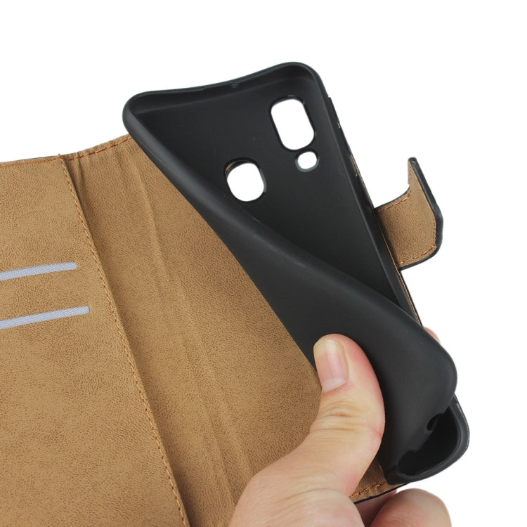 Horizontal Flip  Leather Case for Galaxy A40, with Magnetic Buckle & Holder & Card Slots & Wallet(Black)