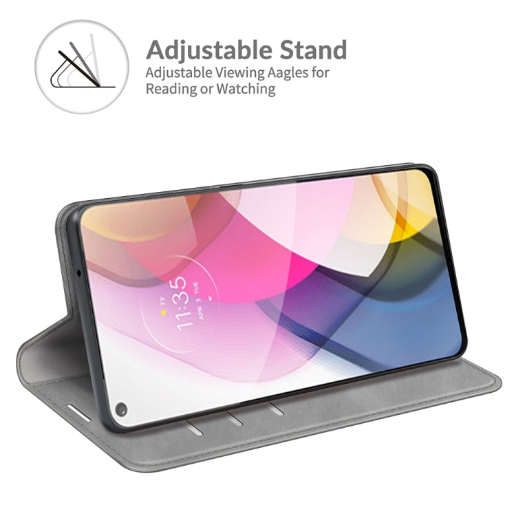 For Motorola Moto G Stylus 2021 Retro-skin Business Magnetic Suction Leather Case with Holder & Card Slots & Wallet
