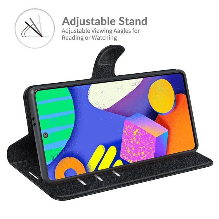 For Samsung Galaxy F62 / M62 Litchi Texture Horizontal Flip Protective Case with Holder & Card Slots & Wallet
