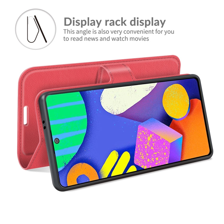 For Samsung Galaxy F62 / M62 Litchi Texture Horizontal Flip Protective Case with Holder & Card Slots & Wallet