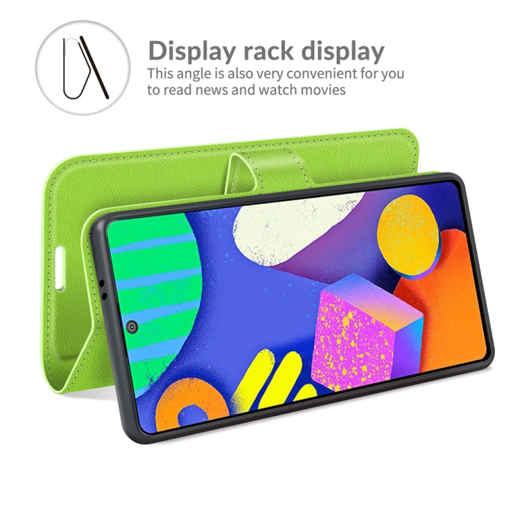 For Samsung Galaxy F62 / M62 Litchi Texture Horizontal Flip Protective Case with Holder & Card Slots & Wallet