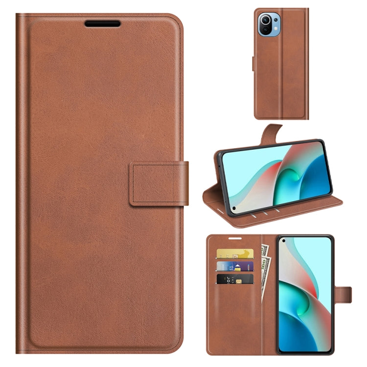For Xiaomi Mi 11 Lite 4G / 5G Retro Calf Pattern Buckle Horizontal Flip Leather Case with Holder & Card Slots & Wallet