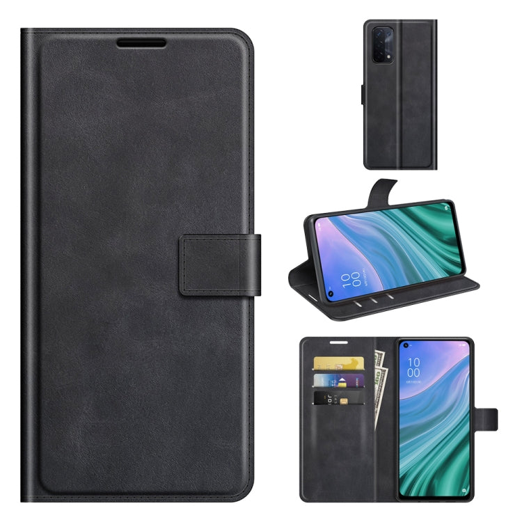 For OPPO A54 5G Retro Calf Pattern Buckle Horizontal Flip Leather Case with Holder & Card Slots & Wallet