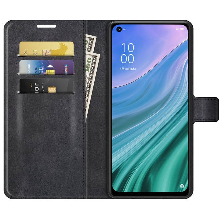 For OPPO A54 5G Retro Calf Pattern Buckle Horizontal Flip Leather Case with Holder & Card Slots & Wallet