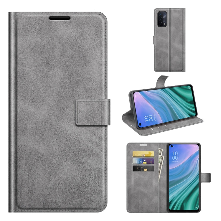 For OPPO A54 5G Retro Calf Pattern Buckle Horizontal Flip Leather Case with Holder & Card Slots & Wallet